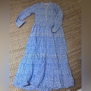 Ro’s Garden Blue Maxi Dress 100% cotton Size XS